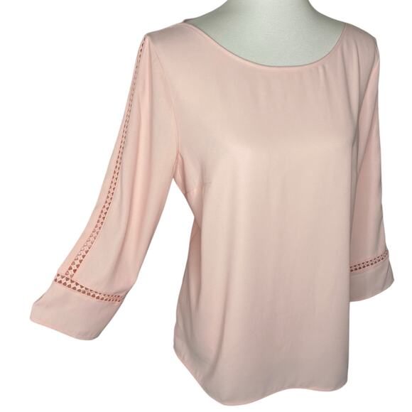 Talbots Blouse Pink Cut Out Sleeve Hidden Side Zipper Size Large NWT Career Top - Picture 1 of 15